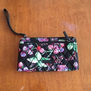 RFID front zip wristlet winter berry
